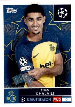 Anan Khalaili Royale Union Saint-Gilloise samolepka Topps UEFA Champions League 2025/26  #465