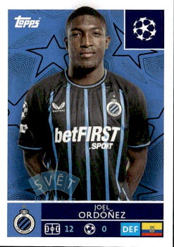 Joel Ordonez Club Brugge samolepka Topps UEFA Champions League 2025/26  #483