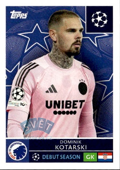 Dominik Kotarski FC Kobenhavn samolepka Topps UEFA Champions League 2025/26  #494