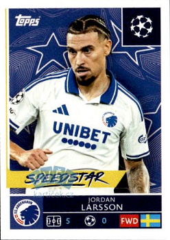 Jordan Larsson FC Kobenhavn samolepka Topps UEFA Champions League 2025/26  #502