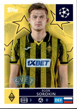 Egor Sorokin Kairat Almaty samolepka Topps UEFA Champions League 2025/26  #509