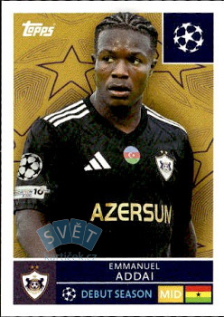 Emmanuel Addai Qarabag FK samolepka Topps UEFA Champions League 2025/26  #547