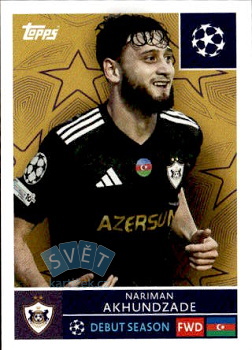 Nariman Akhundzade Qarabag FK samolepka Topps UEFA Champions League 2025/26  #549
