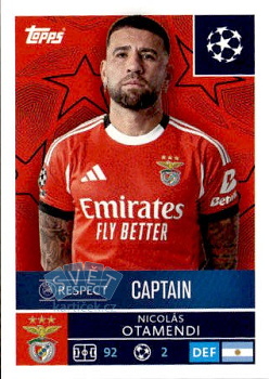 Nicolas Otamendi SL Benfica samolepka Topps UEFA Champions League 2025/26  #553