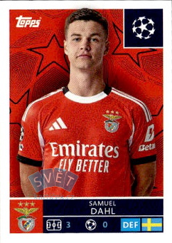 Samuel Dahl SL Benfica samolepka Topps UEFA Champions League 2025/26  #557