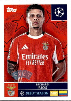 Richard Rios SL Benfica samolepka Topps UEFA Champions League 2025/26  #558