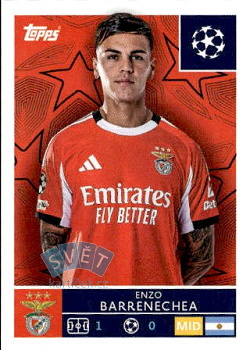 Enzo Barrenechea SL Benfica samolepka Topps UEFA Champions League 2025/26  #561