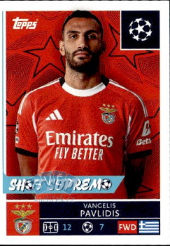 Vangelis Pavlidis SL Benfica samolepka Topps UEFA Champions League 2025/26  #562