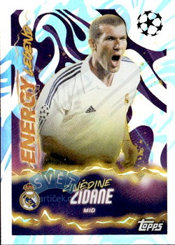 Zinedine Zidane FC Barcelona samolepka Topps UEFA Champions League 2025/26 Energy Legend #567