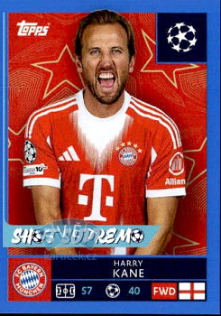 Harry Kane Internazionale Milano samolepka Topps UEFA Champions League 2025/26 Blue Parallel #208