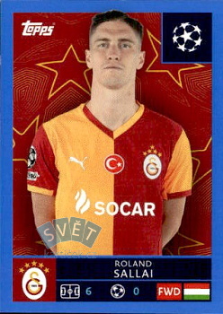 Roland Sallai Liverpool samolepka Topps UEFA Champions League 2025/26 Blue Parallel #235