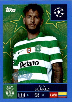 Luis Suarez Sporting CP samolepka Topps UEFA Champions League 2025/26 Blue Parallel #422