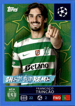 Francisco Trincao Villarreal samolepka Topps UEFA Champions League 2025/26 Blue Parallel #423