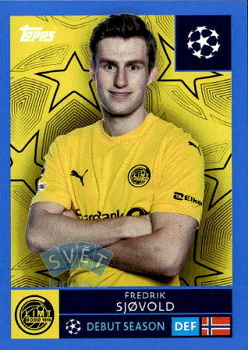 Fredrik Sjovold FK Bodo/Glimt samolepka Topps UEFA Champions League 2025/26 Blue Parallel #520