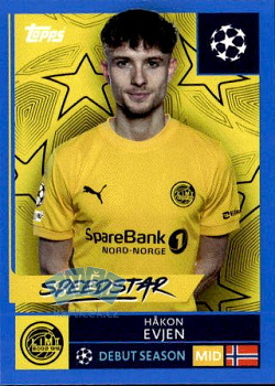 Hakon Evjen FC Pafos samolepka Topps UEFA Champions League 2025/26 Blue Parallel #523