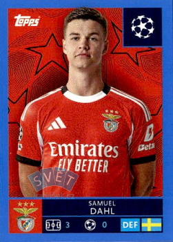 Samuel Dahl Borussia Dortmund samolepka Topps UEFA Champions League 2025/26 Blue Parallel #557