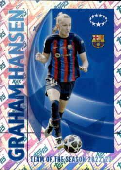 Graham Hansen FC Barcelona samolepka Topps UEFA Champions League 2023/24 2022/23 UWCL Team of the Season #24