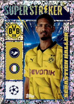 Sebastien Haller Borussia Dortmund samolepka Topps UEFA Champions League 2023/24 Super Striker #98