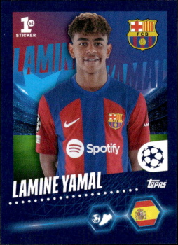 Lamine Yamal FC Barcelona samolepka Topps UEFA Champions League 2023/24 #138