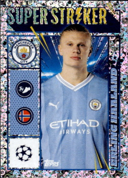 Erling Haaland Manchester City samolepka Topps UEFA Champions League 2023/24 Super Striker #309
