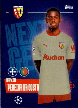 David Pereira da Costa RC Lens samolepka Topps UEFA Champions League 2023/24 Next Gen #406