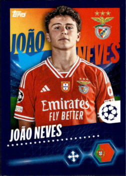 Joao Neves SL Benfica samolepka Topps UEFA Champions League 2023/24 #472