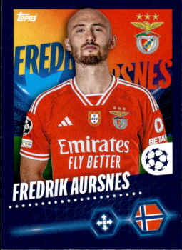 Fredrik Aursnes SL Benfica samolepka Topps UEFA Champions League 2023/24 #473