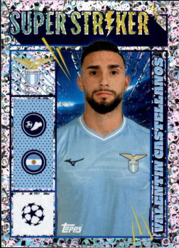 Valentin Castellanos Lazio Roma samolepka Topps UEFA Champions League 2023/24 Super Striker #497