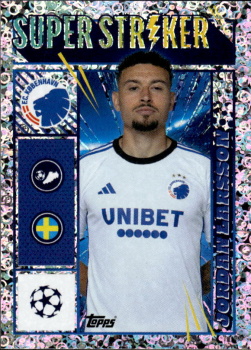 Jordan Larsson FC Kobenhavn samolepka Topps UEFA Champions League 2023/24 Super Striker #557