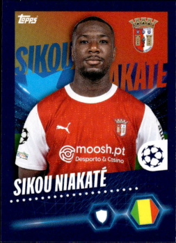 Sikou Niakate SC Braga samolepka Topps UEFA Champions League 2023/24 #620