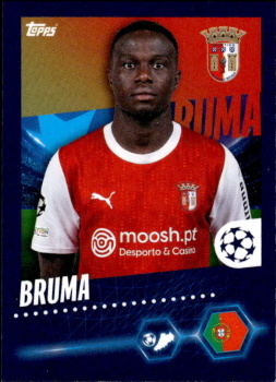 Bruma SC Braga samolepka Topps UEFA Champions League 2023/24 #631