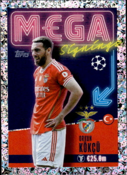 Orkun Kokcu SL Benfica samolepka Topps UEFA Champions League 2023/24 Mega Signings #708