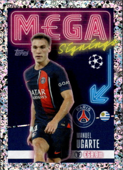 Manuel Ugarte Paris Saint-Germain samolepka Topps UEFA Champions League 2023/24 Mega Signings #710