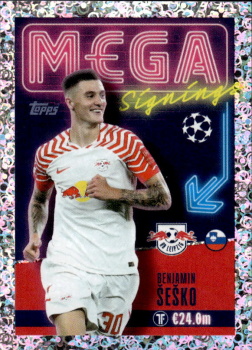 Benjamin Sesko RB Leipzig samolepka Topps UEFA Champions League 2023/24 Mega Signings #711