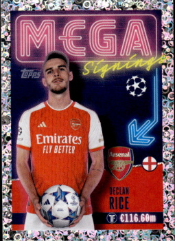 Declan Rice Arsenal samolepka Topps UEFA Champions League 2023/24 Mega Signings #722