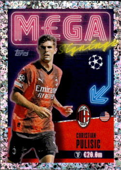 Christian Pulisic A.C. Milan samolepka Topps UEFA Champions League 2023/24 Mega Signings #727