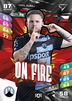 Vasil Kusej Slovan Liberec SportZoo Chance Liga TCG Duel 2026/27 On Fire #OF-08