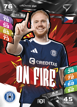 Jachym Sip Sigma Olomouc SportZoo Chance Liga TCG Duel 2026/27 On Fire #OF-09