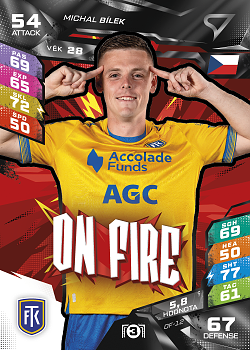 Michal Bilek Teplice SportZoo Chance Liga TCG Duel 2026/27 On Fire #OF-12
