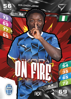 Solomon John Mlada Boleslav SportZoo Chance Liga TCG Duel 2026/27 On Fire #OF-14