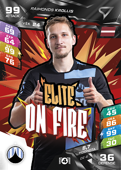 Raimonds Krollis Slovan Liberec SportZoo Chance Liga TCG Duel 2026/27 On Fire - Elite #OE-6