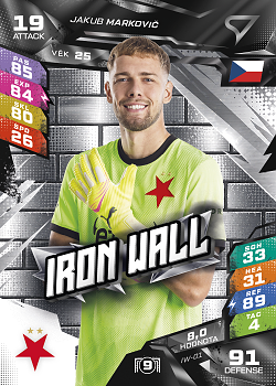 Jakub Markovic Slavia Praha SportZoo Chance Liga TCG Duel 2026/27 Iron Wall #IW-01