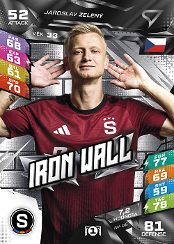 Jaroslav Zeleny Sparta Praha SportZoo Chance Liga TCG Duel 2026/27 Iron Wall #IW-06