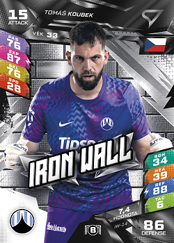 Tomas Koubek Slovan Liberec SportZoo Chance Liga TCG Duel 2026/27 Iron Wall #IW-14