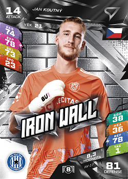 Jan Koutny Sigma Olomouc SportZoo Chance Liga TCG Duel 2026/27 Iron Wall #IW-17