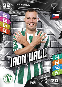 Jan Vondra Bohemians Praha SportZoo Chance Liga TCG Duel 2026/27 Iron Wall #IW-22