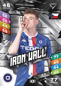 Ondrej Coudek Artis Brno SportZoo Chance Liga TCG Duel 2026/27 Iron Wall #IW-36