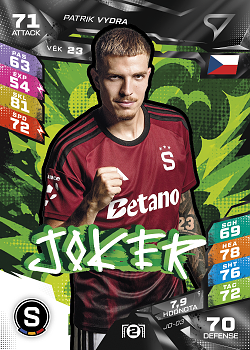 Patrik Vydra Sparta Praha SportZoo Chance Liga TCG Duel 2026/27 Joker #JO-03