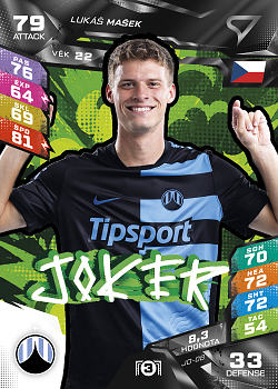Lukas Masek Slovan Liberec SportZoo Chance Liga TCG Duel 2026/27 Joker #JO-08