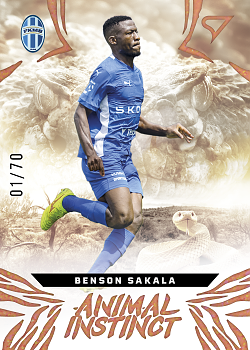 Benson Sakala Mlada Boleslav SportZoo Chance Liga 2024/25 1. serie Animal Instinct /70 #AI-11